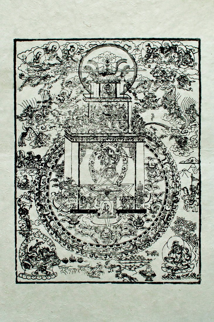 Плакат Плакат на рисовой бумаге Кхечари — земля Ваджрайогини (ч/б) (50 х 75 см)