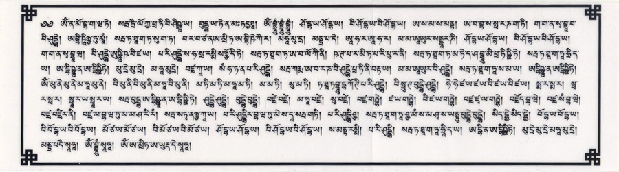 Наклейка с мантрой Намгьялмы (Ушнишавиджаи) (7,6 х 28 см)