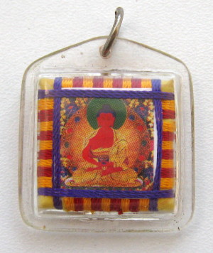 Тибетский защитный амулет с Буддой Амитабхой
