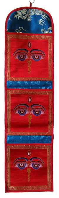 Купить Вымпел с карманами (Глаза Будды на красном фоне) в интернет-магазине Dharma.ru