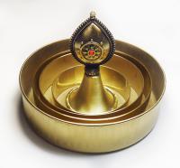 Купить Набор для подношения мандалы (золотистый, 14 см) в интернет-магазине Dharma.ru