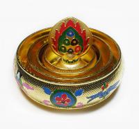 Купить Набор для подношения мандалы (золотистый, 12 см) в интернет-магазине Dharma.ru