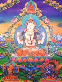 Купить Плакат Авалокитешвара Четырехрукий (30 x 40 см) в интернет-магазине Dharma.ru