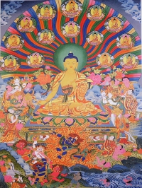 Плакат Будда Шакьямуни и 14 будд (30 x 40 см). 