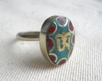 Купить Кольцо овальное безразмерное с ОМ в интернет-магазине Dharma.ru