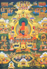Купить Плакат Чистая земля Будды Амитабхи (27 x 40 см) в интернет-магазине Dharma.ru