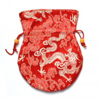 Купить Мешочек для четок красный с драконами, 12,5 x 15,5 см в интернет-магазине Dharma.ru