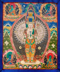 Купить Плакат Авалокитешвара Тысячерукий (Сахасрабхуджа) (30 x 36 см) в интернет-магазине Dharma.ru