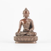 Купить Статуэтка Будды Шакьямуни (бхумиспарша-мудра) в кашае с геометрией, 10 см в интернет-магазине Dharma.ru