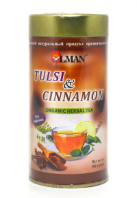 OLMAN organic Herbal tea Tulsi and Cinamon (Чай Тулси с Корицей) 100 г. 
