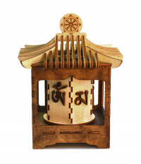 Купить Молитвенный барабан настольный деревянный, 18 см в интернет-магазине Dharma.ru