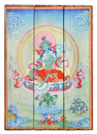 Купить Изображение на досках Зеленая Тара (28 x 40 x 4 см) в интернет-магазине Dharma.ru