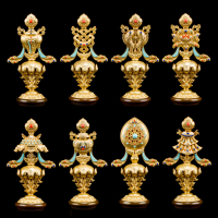 Купить Набор статуэток Аштамангала (Восемь Драгоценных Символов), 16,5 см в интернет-магазине Dharma.ru