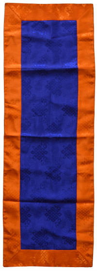 Купить Алтарное покрывало (синее с оранжевой окантовкой), ~38 x 112 см в интернет-магазине Dharma.ru