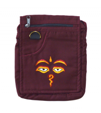 Купить Сумочка с Глазами Будды (бордовая, 19 x 23 см) в интернет-магазине Dharma.ru