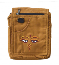 Купить Сумочка с Глазами Будды (бежевая, 19 x 23 см) в интернет-магазине Dharma.ru