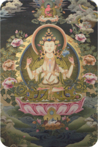 Купить Наклейка Авалокитешвара (№1) (5 x 7,5 см) в интернет-магазине Dharma.ru
