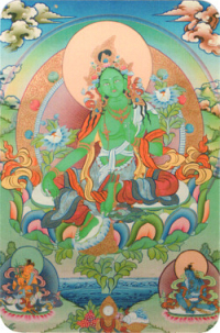 Купить Наклейка Зеленая Тара (№2) (5 x 7,5 см) в интернет-магазине Dharma.ru