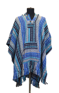 Купить Пончо (98 x 118 см) (Сине-белое с голубыми полосками) в интернет-магазине Dharma.ru