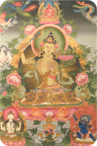 Купить Наклейка Манджушри (№2) (5 x 7,5 см) в интернет-магазине Dharma.ru