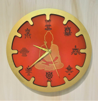 Купить Часы Будда (красные, диаметр 30 см) в интернет-магазине Dharma.ru