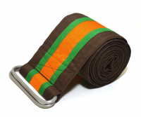 Купить Пояс для медитации коричнево-зеленый (оранжевая полоса, 270 х 12 см) в интернет-магазине Dharma.ru