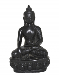 Купить Статуэтка Будды Шакьямуни (бхумиспарша-мудра), черная, композит, 16,5 см в интернет-магазине Dharma.ru