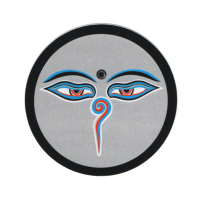Купить Наклейка Глаза Будды, серый фон, 11 см в интернет-магазине Dharma.ru