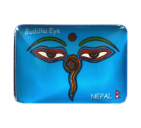 Купить Магнит прямоугольный с Глазами Будды (синий, 6,7 х 4,7 см) в интернет-магазине Dharma.ru