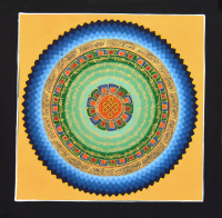 Купить Картина Мандала с Бесконечным узлом (желтый фон, 32 х 32,7 см) в интернет-магазине Dharma.ru