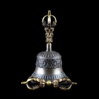 Купить Колокольчик с ваджрой, 17 см, Оригинальный колокольчик из Дехрадуна (Индия) в интернет-магазине Dharma.ru