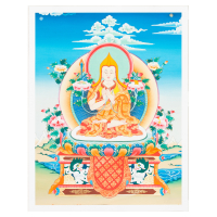 Купить Тханка печатная на холсте Лама Цонкапа (32 х 42 см) в интернет-магазине Dharma.ru