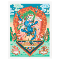 Купить Тханка печатная на холсте Симкхамукха (31,2 х 42 см) в интернет-магазине Dharma.ru
