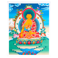Купить Тханка печатная на холсте Будда Шакьямуни (35,4 х 45 см) в интернет-магазине Dharma.ru