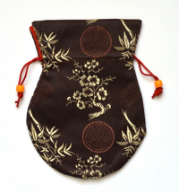 Купить Мешочек для четок, 11 x 14,5 см, коричневый с цветами в интернет-магазине Dharma.ru