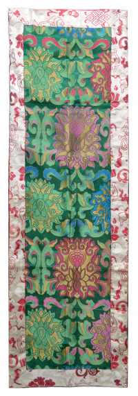 Купить Алтарное покрывало с зеленым орнаментом, 50 x 154 см в интернет-магазине Dharma.ru