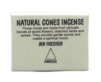 Купить Natural Cones Incense Amber (Натуральное конусное благовоние Амбер), 25 конусов по 3 см в интернет-магазине Dharma.ru