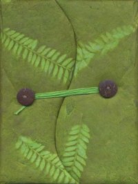 Купить Блокнот из травяной бумаги на пуговицах (зеленый) (14 х 18 см) в интернет-магазине Dharma.ru