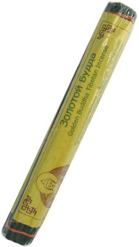 Купить Благовоние Золотой Будда (Golden Buddha Tibetan Incense), 19 палочек по 16 см в интернет-магазине Dharma.ru