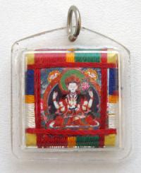 Купить Тибетский защитный амулет с Авалокитешварой в интернет-магазине Dharma.ru