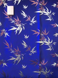 Купить Парча синяя с листиками (уценка) в интернет-магазине Dharma.ru