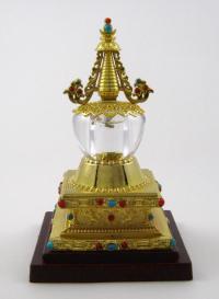Купить Ступа паринирваны (золотистая, 16 см) в интернет-магазине Dharma.ru