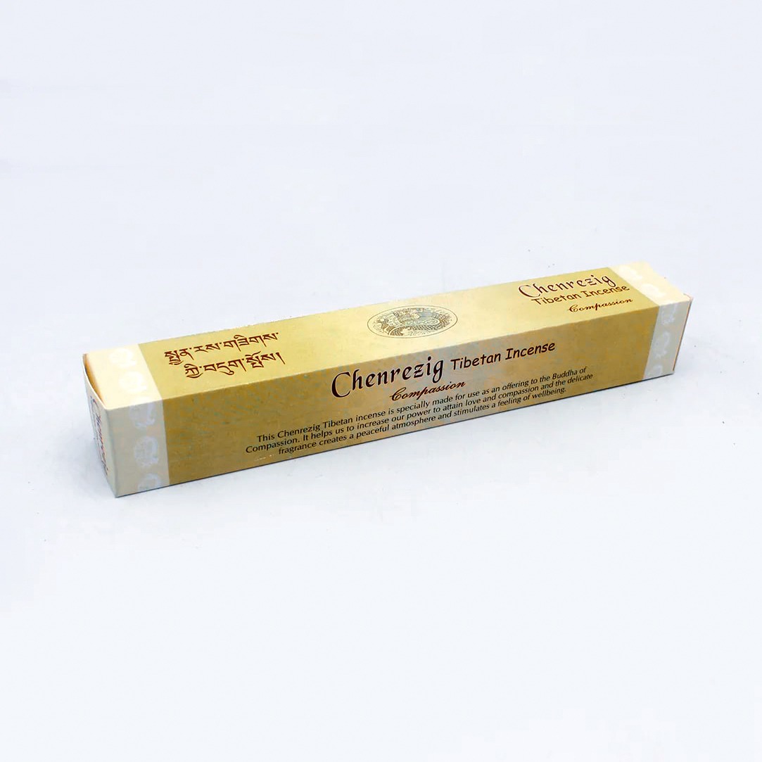 Купить Благовоние Chenrezig Tibetan Incense (Ченрези), 32 палочки по 19 см в интернет-магазине Dharma.ru