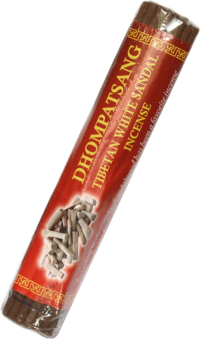 Благовоние Dhompatsang Tibetan White Sandal Incense, 50 палочек по 21 см. 